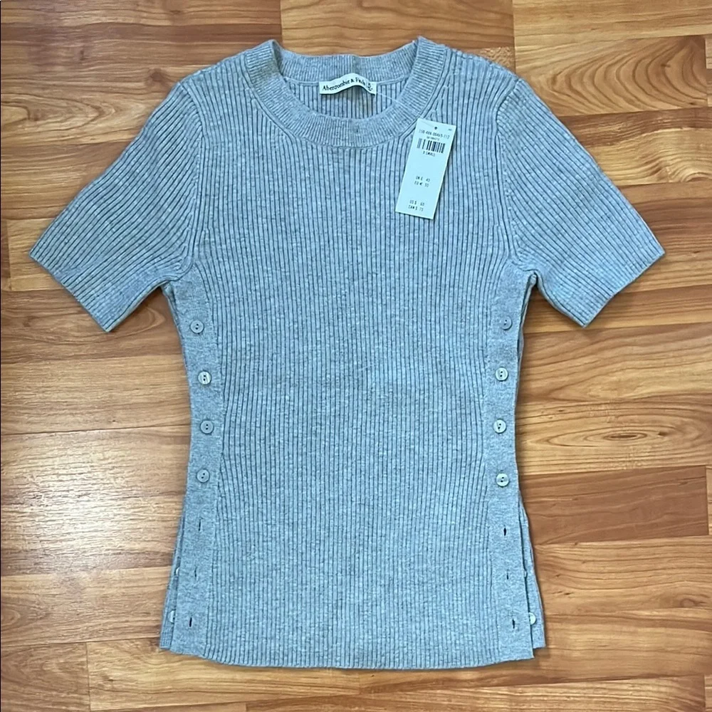 LuxeLoft Side-Button Sweater Tee - Picture 1 of 5